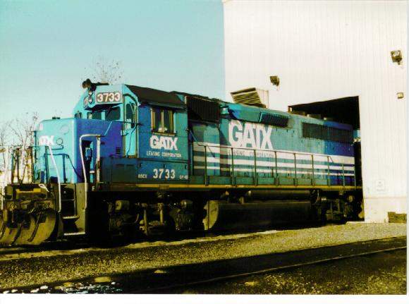Photo of GATX Leasing GP40 at the St. Lawrence & Atlantic Engine Facility