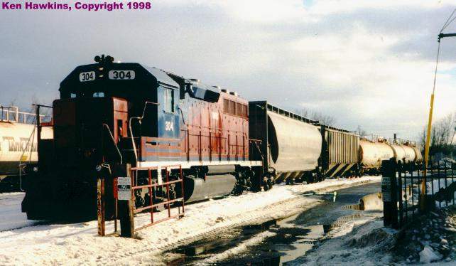 Photo of Green Mountain Railroad's 304 at Burlington, VT.