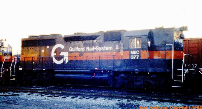 Photo of Guilford's MEC 377 at Lawrence, MA.
