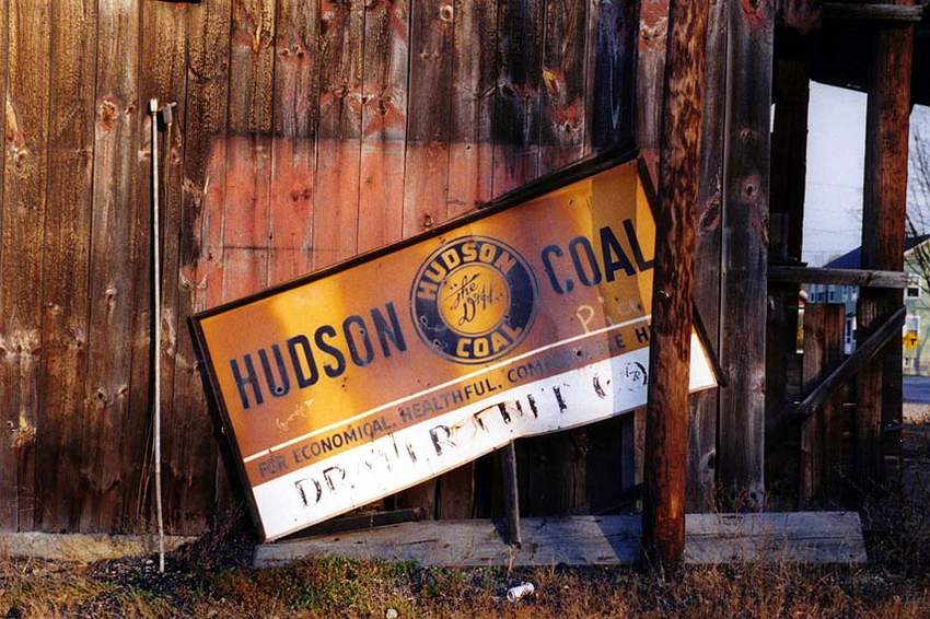 Photo of Old Hudson Coal sign at Draper Fuel Co. in Milford, NH.