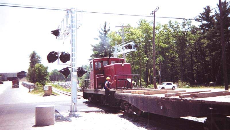 Photo of Fletcher's engine crosses Route 40 on a brand new, but not activated crossing