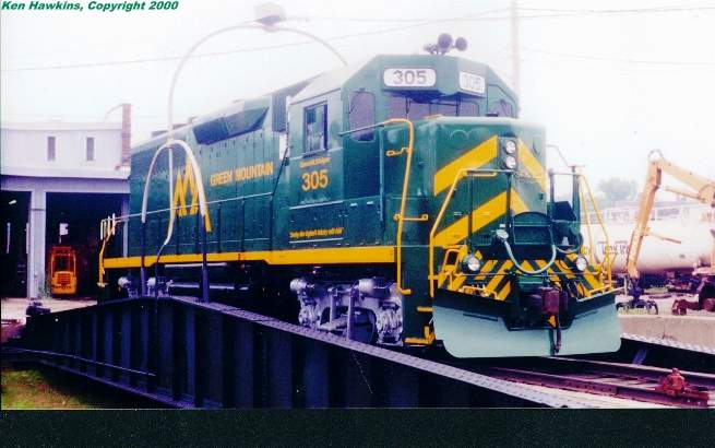 Photo of Green Mountain 305 on Turntable at Burlington, VT.