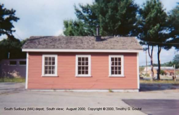 Photo of Sudbury depot;  South Sudbury (MA);  South view;  August 2000