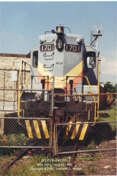 Photo of BCLR GP-8 #1701;  Millis (MA);  August 1999