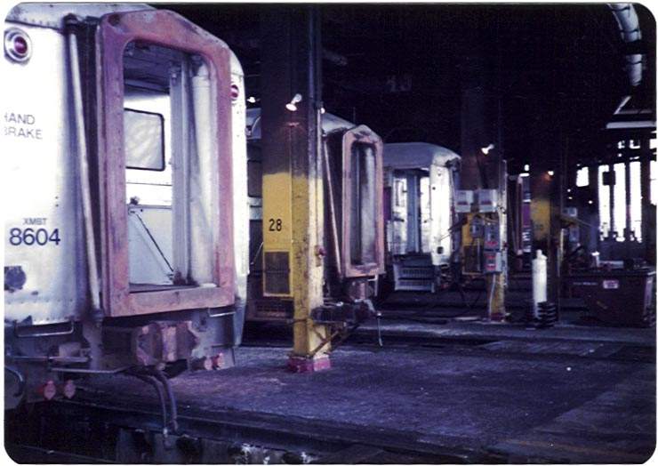 Photo of Coaches in Boston Engine Terminal - March 1985