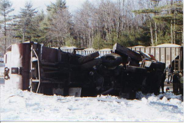 Photo of Crashed trash truck trashed