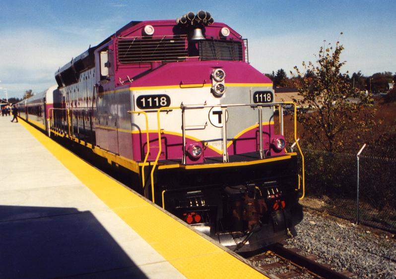 Photo of MBTA 1118 brings up the rear on the ceremony train to Newburyport.