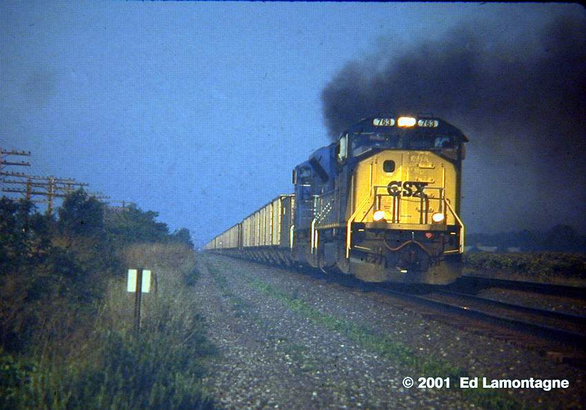Photo of Eastbound  train at Northeast, PA in May, 2000 by Ed Lamontagne (WFPT)