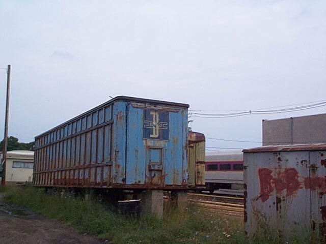 Photo of Old B&M Trailer sits in Rockport, Mass railyard.July 8,2001