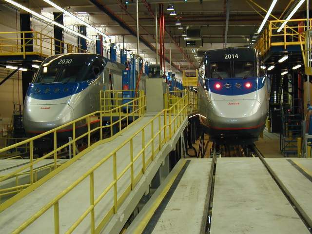 Photo of Acela Express trains snooze in South Boston