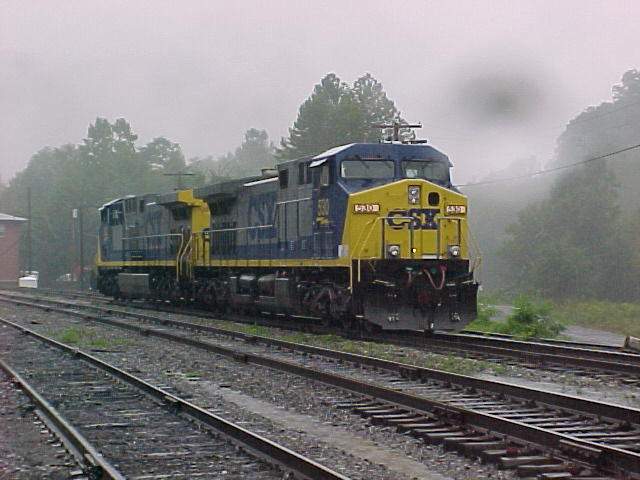 Photo of CSX locomotives at Rowlesburg, WV.