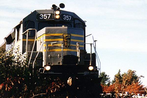 Photo of CDAC 357 eastbound at Lennoxville, QC, in October, 1997