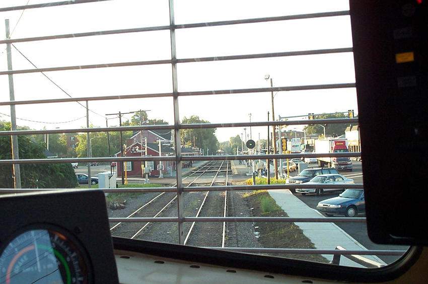 Photo of Wakefield, MA, from the locomotive cab