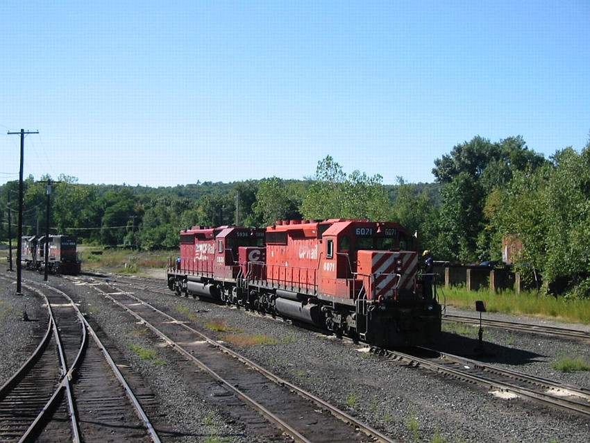 Photo of CP SD40-2s 6071 and 5936 at East Deerfield