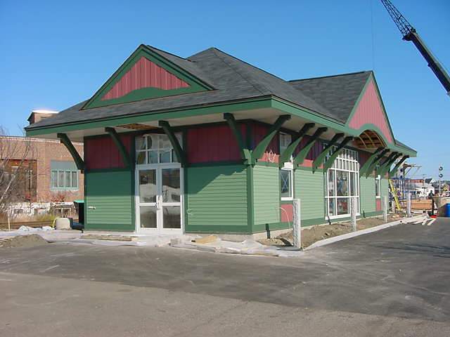 Photo of Dover, NH station construction nears completion.
