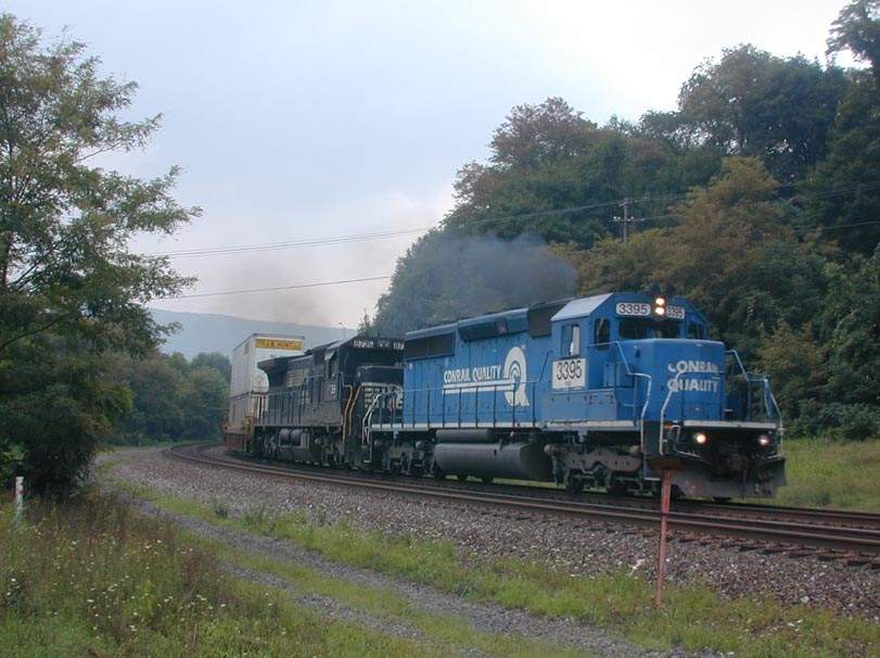 Photo of Westbound at Lewistown, Pa. on Norfolk Southern.  November, 2001