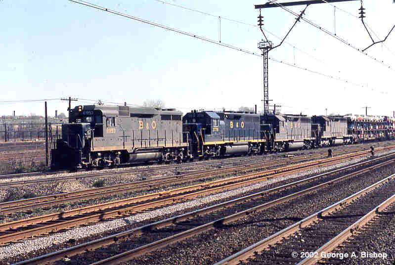 Photo of B&O GP-30 #6953 at Baltimore, MD in Apr,1971 by George A. Bishop (WFPT)