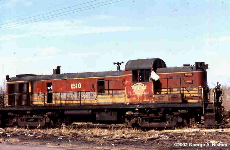 Photo of B&M RS3 #1510 at Billerica, MA in May, 1971 by George A. Bishop (WFPT)
