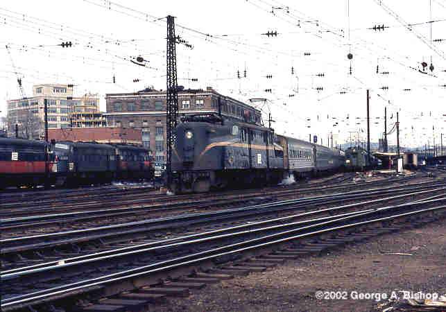 Photo of PC  exPRR GG1 #4872 at New Haven, CT in April, 1971 by George A. Bishop (WFPT)