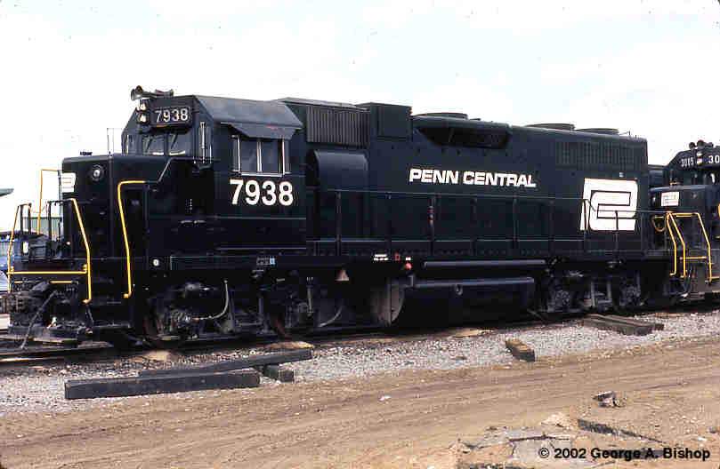 Photo of PC  Gp-38 #7938 at Framingham, MA in May, 1971 by George A. Bishop (WFPT)