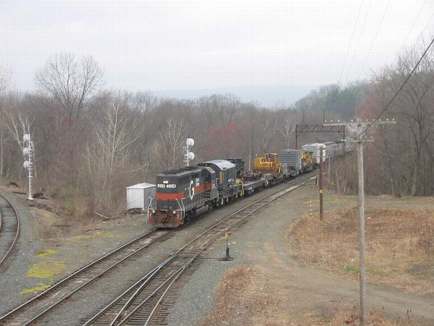 Photo of wreck train outfit getting ready to head east to maine from deerfield