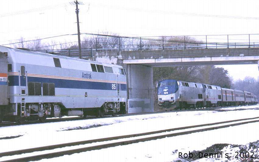 Photo of Amtrak #204 & 53, 615 meet Sctdy