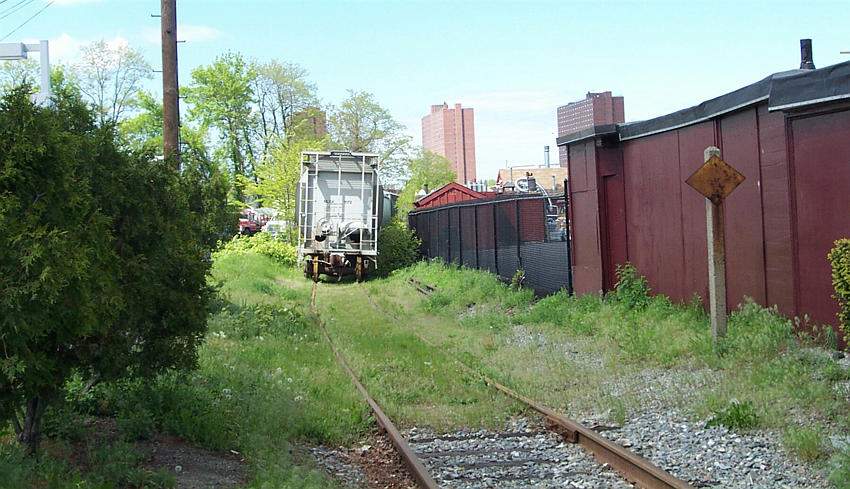 Photo of Flour train waiting (and waiting...) to cross Rt 2
