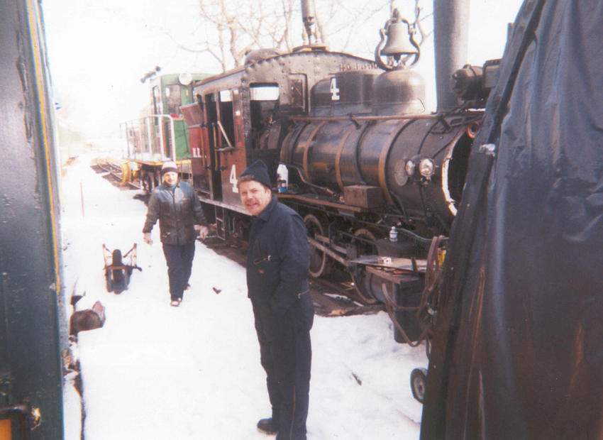 Photo of Paul Hallet and Rick Knight with Monson Railroad #4