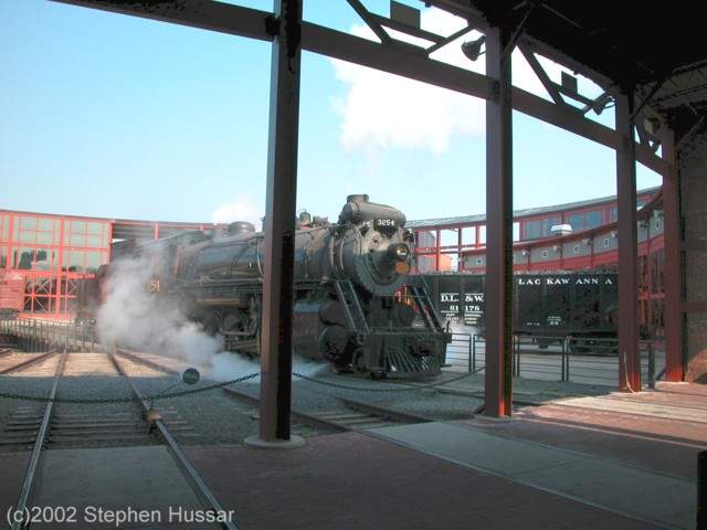 Photo of Steamtown 2-8-2 #3254 Leaving the roundhouse