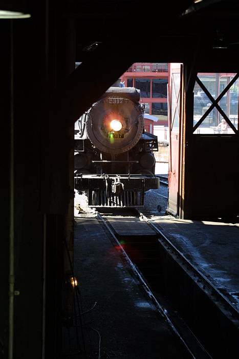 Photo of CPR 2317 glides into the roundhouse at Steamtown