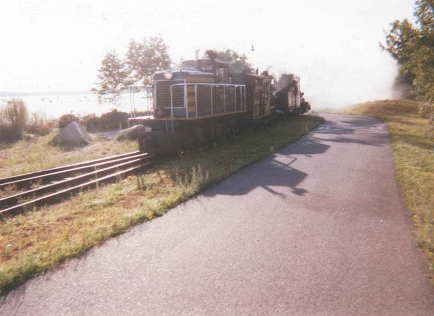 Photo of No. 4 and 8 getting towed to steamup site
