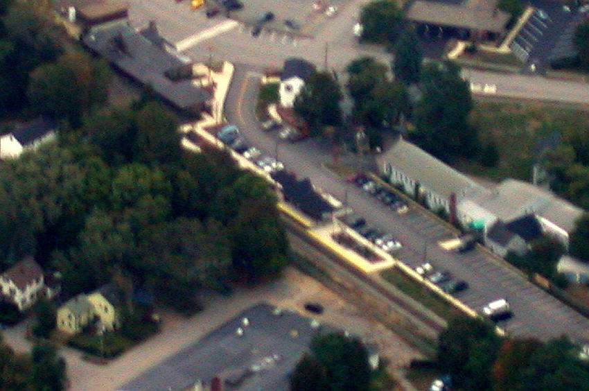 Photo of Amtrak Downeaster Exeter Station from 1,800 feet