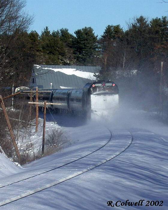 Photo of Amtrak Downeaster just crossed Route 236 in South Berwick, ME