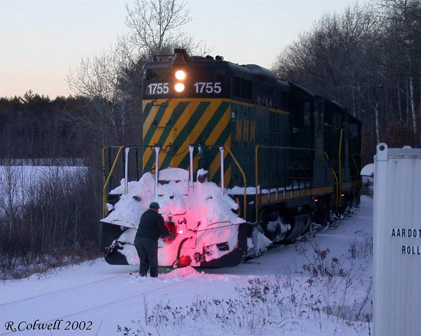 Photo of NHN In Rollinsford, NH. Deicing the front coupler.