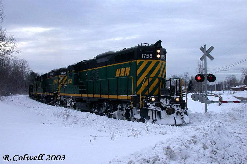Photo of NHN 1758 crossing Rollins Rd in Rollinsford, NH