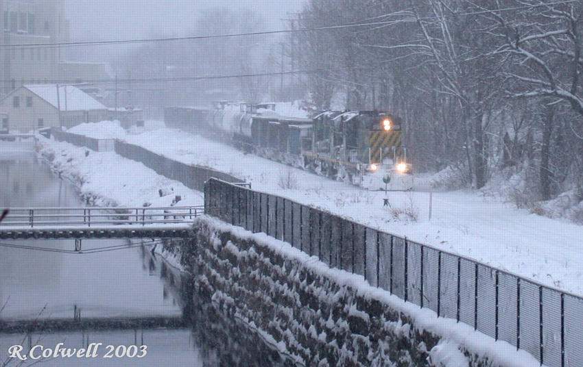 Photo of NHN 1759 Northbound alongside GE's canal. Somersworth, NH
