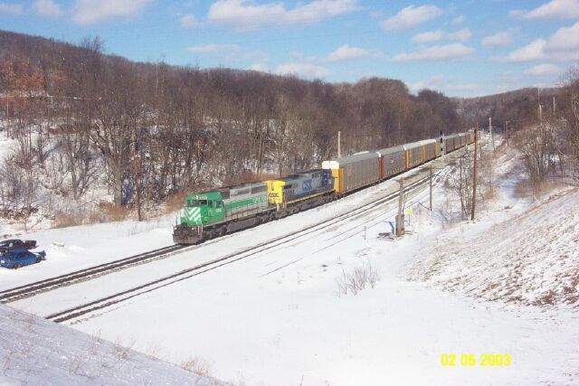 Photo of Autorack train at Allegheny summit on Sandpatch