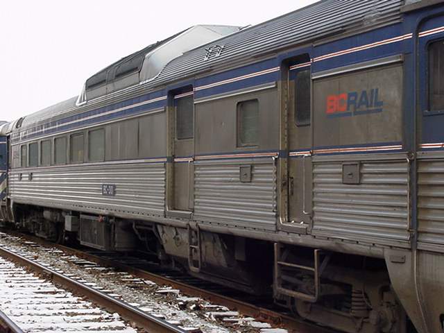 Photo of BC Rail RDC3 in the Nashua NH railyard