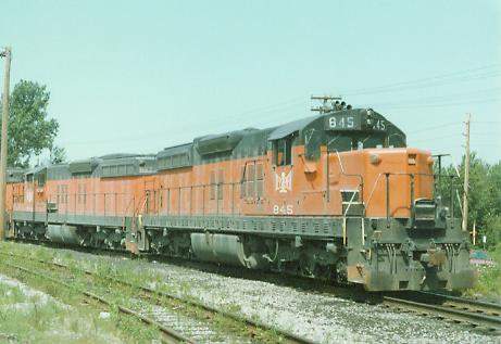 Photo of B&LE SD9 #845 at Albion, PA.