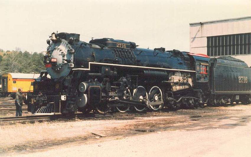 Photo of C&O 2716 2-8-4 being washed at Birmingham Steam Shop