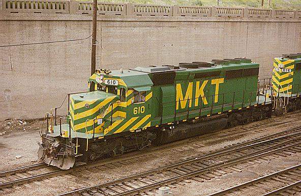 Photo of M-K-T SD40-2's #610 & 616 at Kansas City, MO.