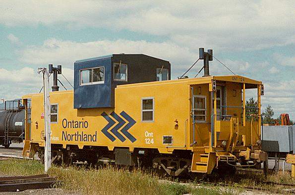 Photo of ONR Caboose #124 at Englehart, ON.