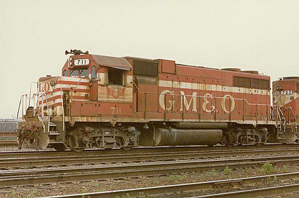 Photo of GM&O GP-38 #711 at Kansas City, MO.