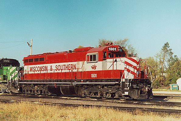 Photo of Wisconsin & Southern SD18m #1801 fresh at Janesville, WI.