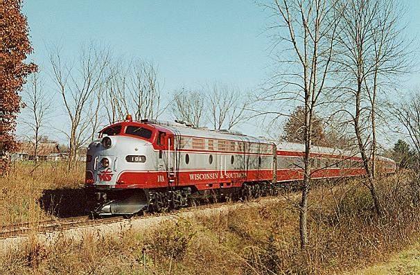 Photo of Wisc. & Southern E-9A #10A on an excursion train at Woodman, WI.