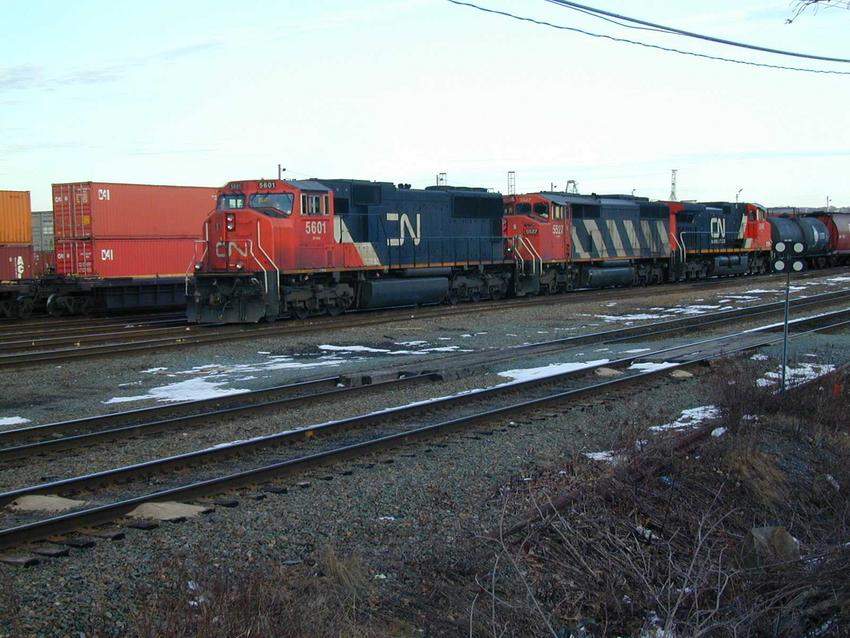 Photo of CN #121 at Rockingham Yard
