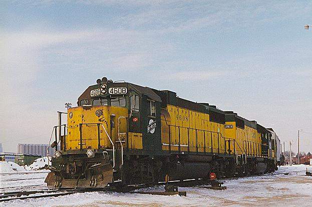 Photo of C&NW GP38-2's #4608 & 4630 at Minn. Jct. Yd, Minneapolis, MN.