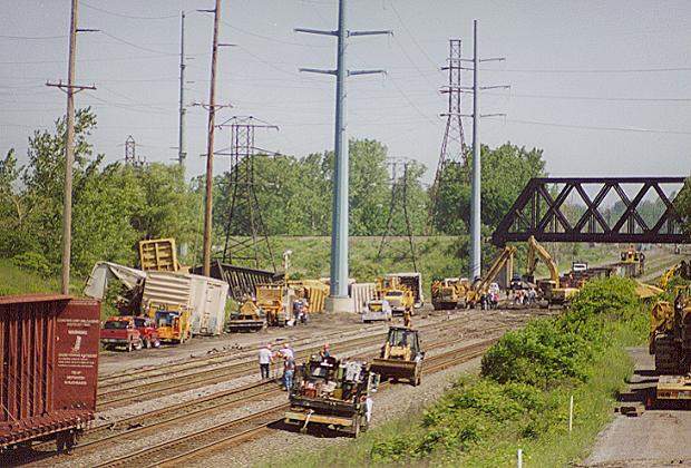 Photo of Wreck site in Buffalo, NY where CSX put 30 cars on the ground.