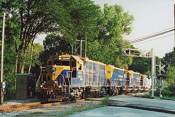 Photo of T#608 with GP38's #3849,3857 & 3851 at Yantic, CT.