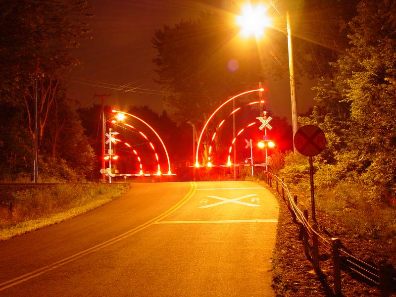 Photo of Parsons Road Crossing in Enfield at Night